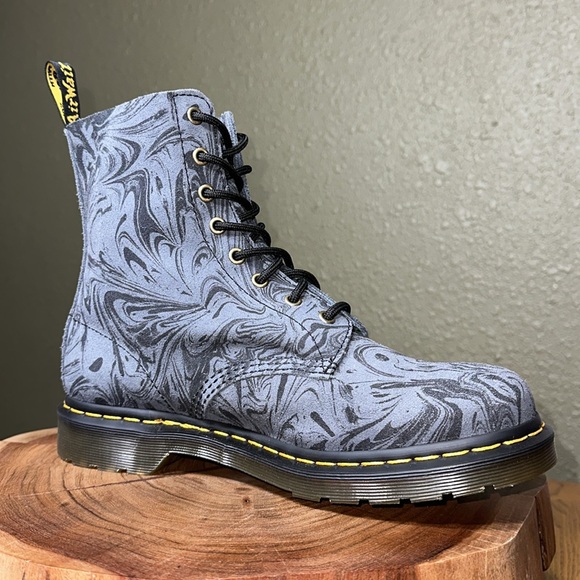 DR. MARTENS 1460 Pascal Marbled Suede Lace Up Boots - Picture 11 of 16